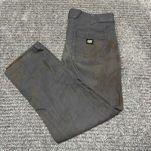 CAT Mens Work Pants Size 36x29 Gray Canvas Carpenter Heavy Duty Utility